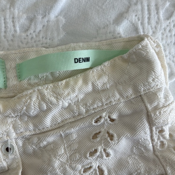 OFF White White Eyelet Lace Women Shorts - Picture 6 of 6